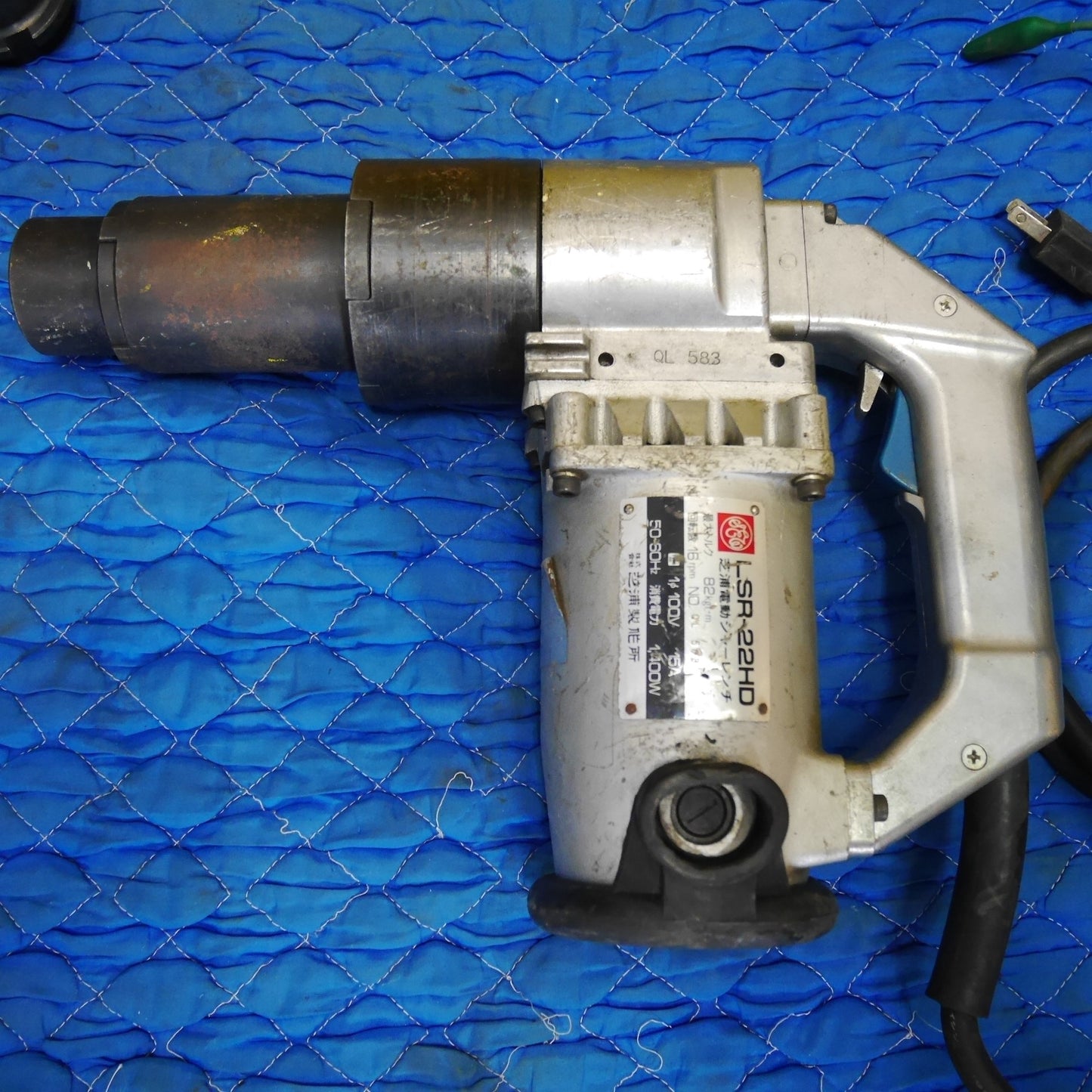 [送料無料] 付属品付き☆芝浦 電動 シャー レンチ LSR-22HD 電動 工具 ソケット付き シバウラ コード式 100V☆