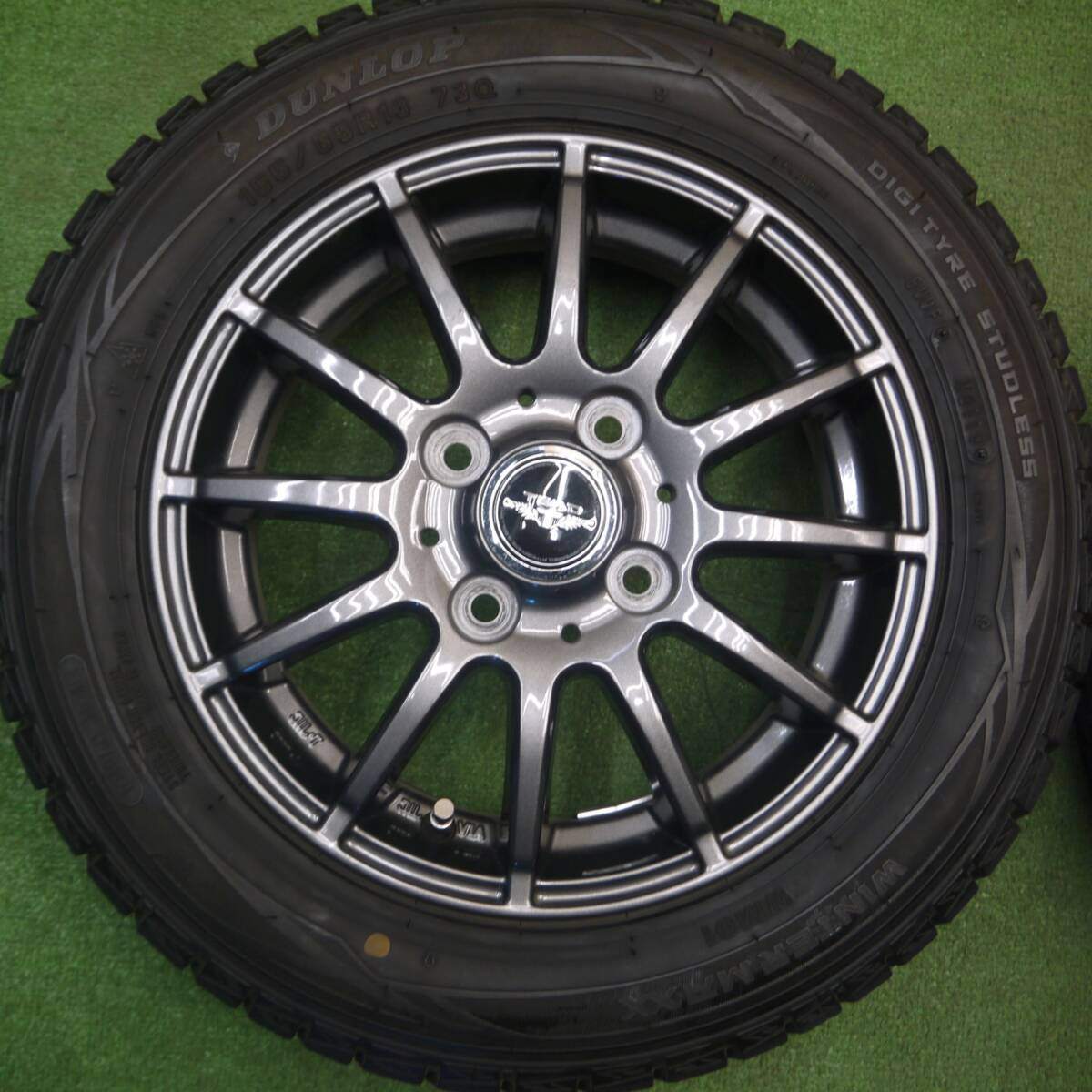 バリ溝！キレイ！9.5分以上★スタッドレス 155/65R13 ダンロップ ウインターマックス WM01 TEAD テッド 13インチ PCD100/4H★5020708Hス