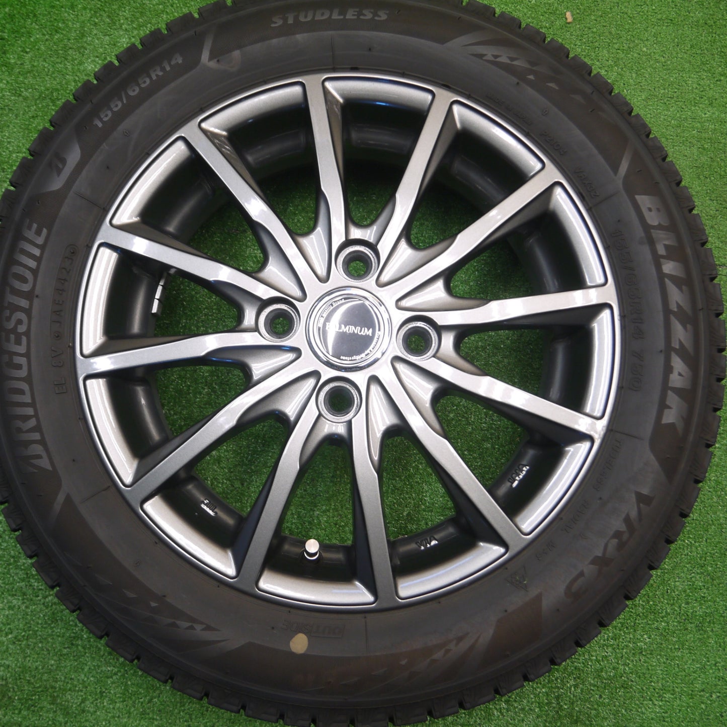 [送料無料] バリ溝！23年！キレイ！ほぼ10分★スタッドレス 155/65R14 ブリヂストン ブリザック VRX3 BALMINUM バルミナ 14インチ PCD100/4H★4092003Hス