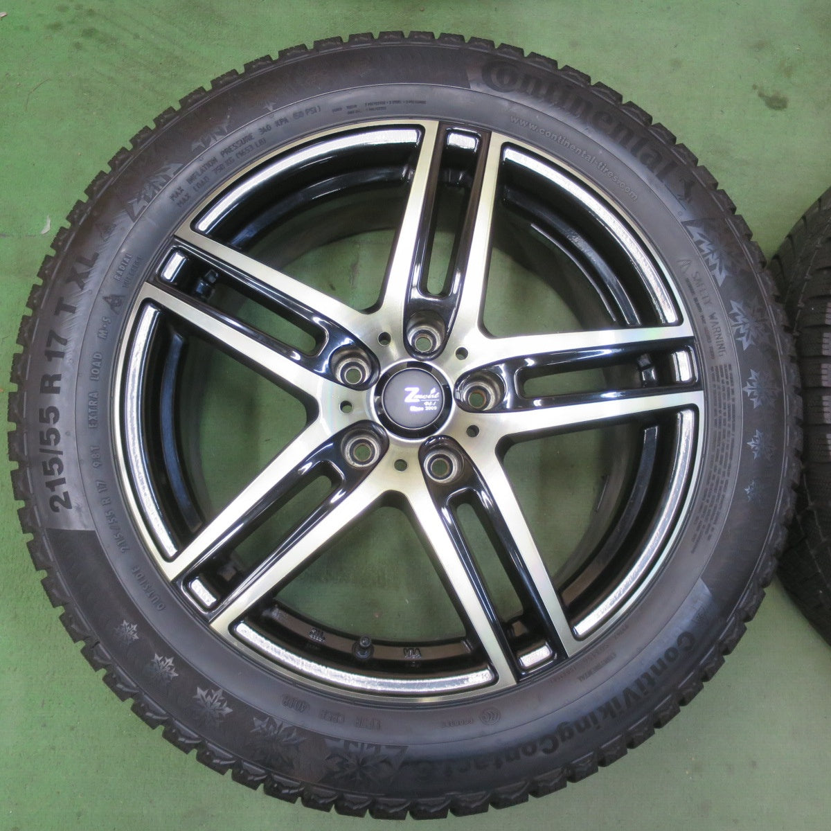キレイ★スタッドレス 215/55R17 コンチネンタル コンチバイキング コンタクト6 Zmeist VS-1 17インチ PCD114.3/5H★6031101イス
