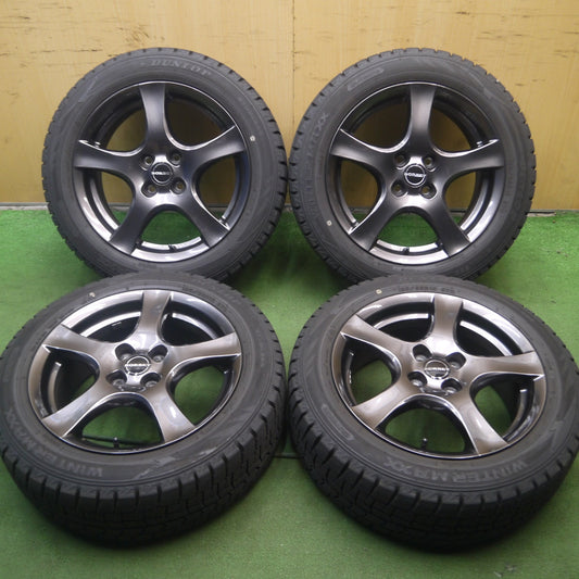 *送料無料* バリ溝!22年!キレイ!9.5分★ミニクーパー 等 BORBET 195/55R16 スタッドレス ダンロップ ウインターマックス WM02 ボルベット PCD100/4H★4052003Hス