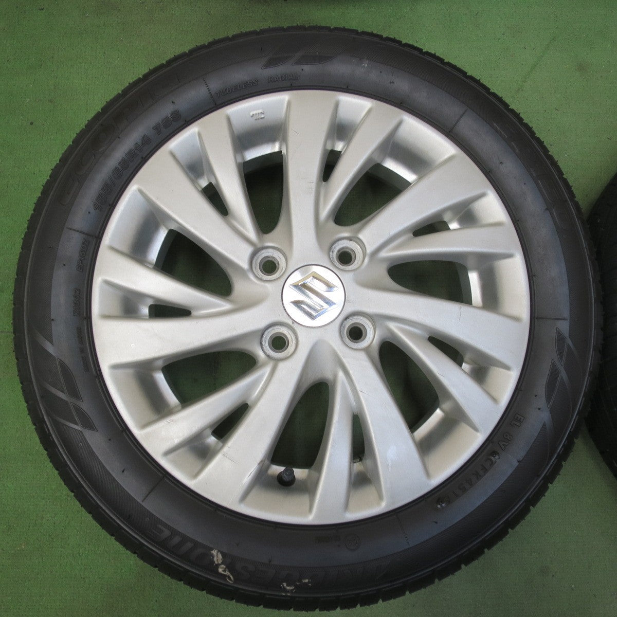 バリ溝！8.5分★スズキ MK53S スペーシア 純正 155/65R14 ブリヂストン エコピア EP150 14インチ PCD100/4H★6050811イノ