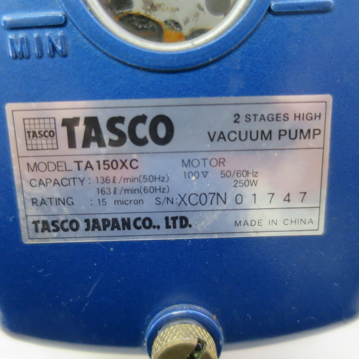 ☆TASCO タスコ 高性能 小型 ツーステージ 真空 ポンプ TA150XC 電動 工具 エアコン 冷蔵庫 冷媒 ジャンク品☆