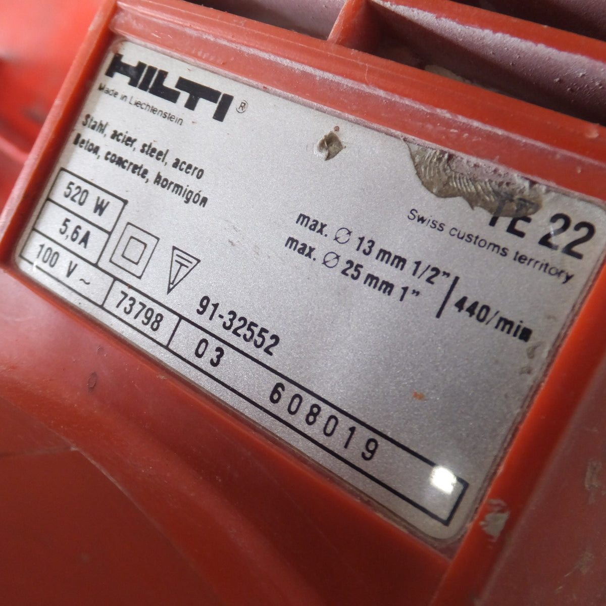 ★ヒルティ HILTI ロータリーハンマードリル TE22　100V～ 5,6A 520W★