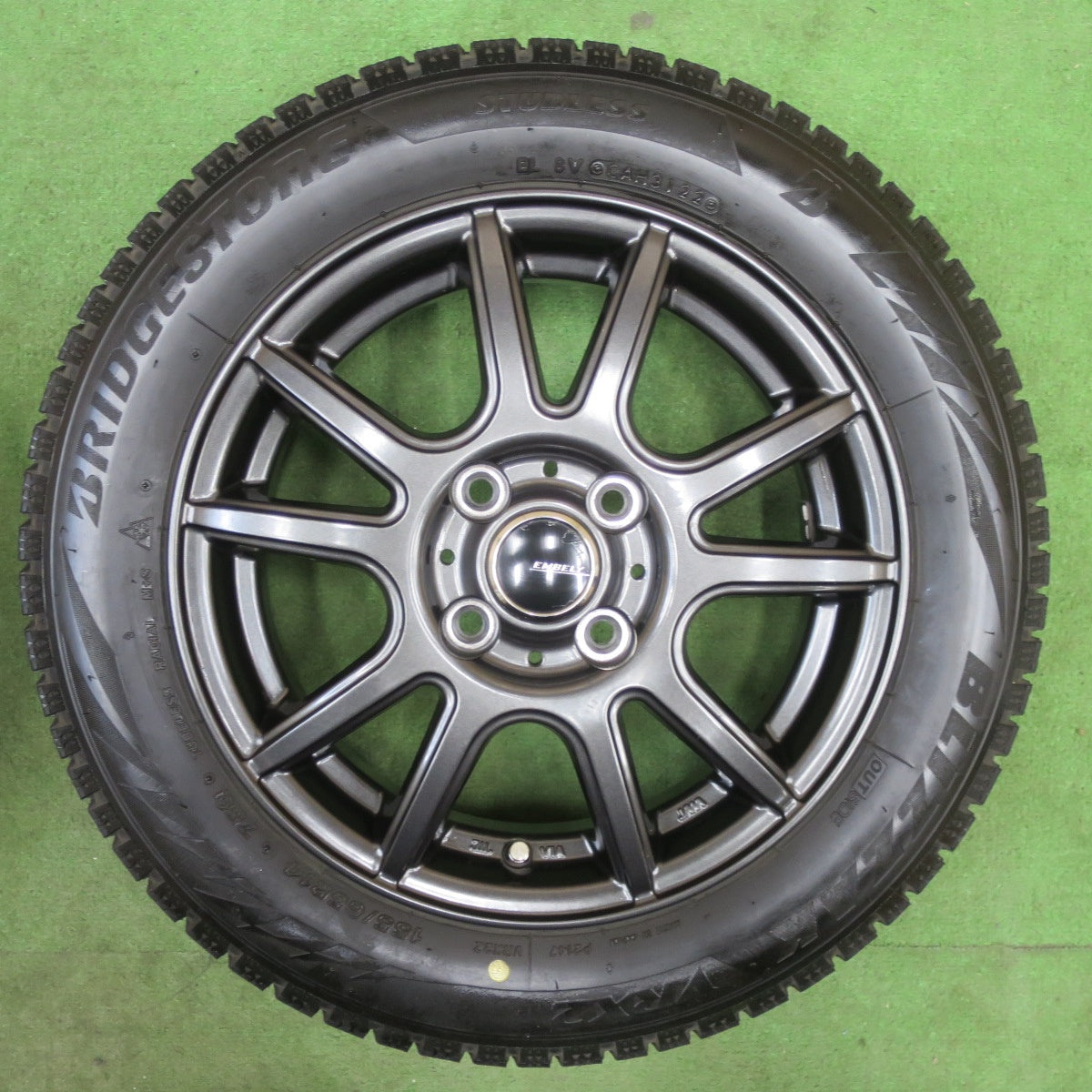 キレイ！22年★スタッドレス 155/65R14 ブリヂストン ブリザック VRX2 EMBELY 社外 アルミ 14インチ PCD100/4H★6021801TTス