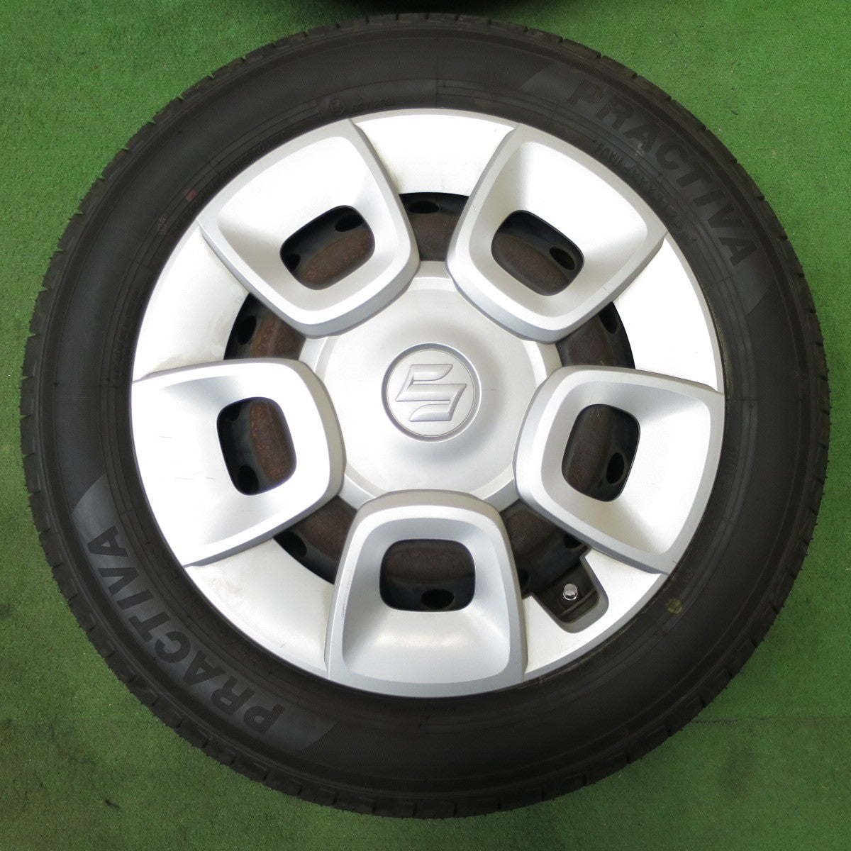 超バリ溝！25年！ほぼ10分★スズキ イグニス 純正 スチール 175/65R15 プラクティバ 15インチ PCD100/4H★6021103ナノ
