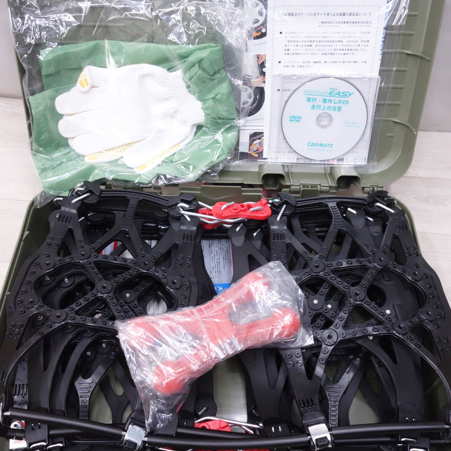 [送料無料] ほぼ未使用◆カーメイト バイアスロン 非金属 タイヤ チェーン クイック イージー QE6L CARMATE BIATHLON QUICK EASY◆