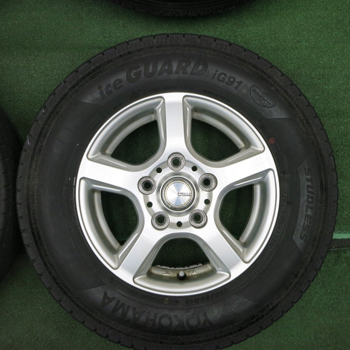 バリ溝！9分★スタッドレス 165/80R13 ヨコハマ アイスガード iG91 SIBILLA V88 シビラ 13インチ PCD114.3/5H★4040903TNス