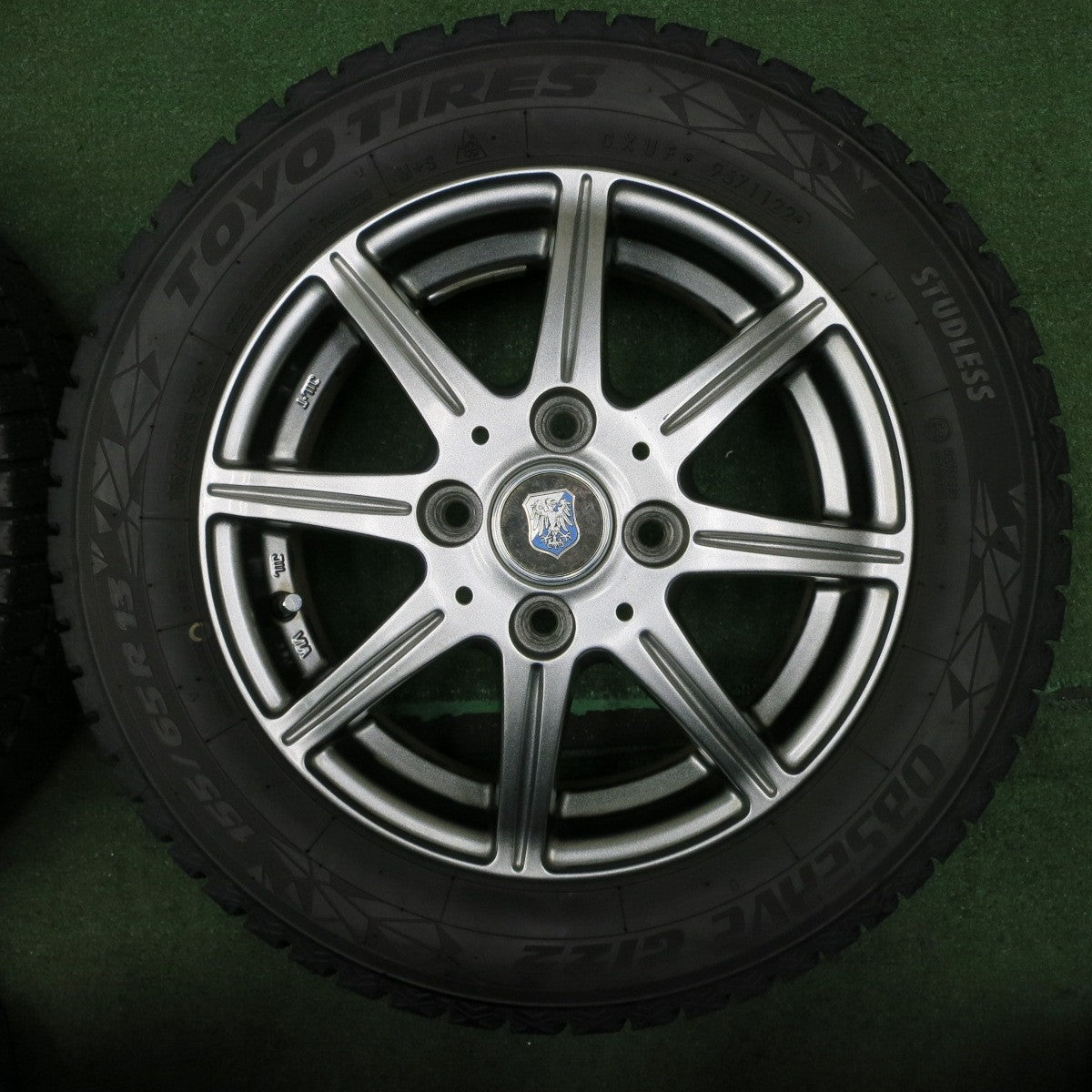*送料無料* バリ溝！22年！キレイ！9.5分以上★スタッドレス 155/65R13 トーヨー オブザーブ GIZ2 社外 アルミ 13インチ PCD100/4H★4051803NJス