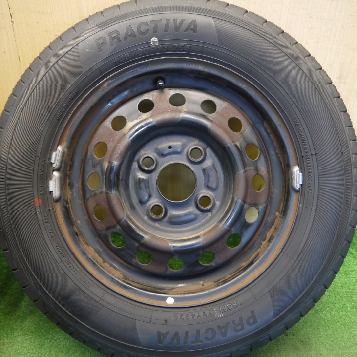 4本価格！24年◎145/80R13 プラクティバ ヨコハマ 製 スチール ホイール 13インチ PCD100/4H◎6080504Hノ