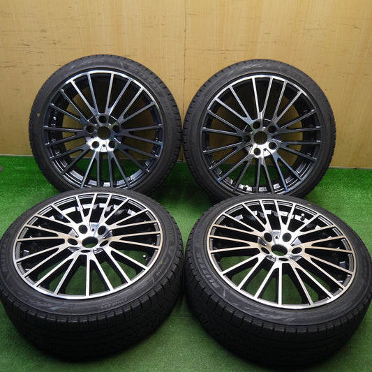 バリ溝！24年！キレイ！9.5分★BMW 等 Eurodesign CALWER 阿部商会 225/40R18 スタッドレス ブリヂストン ブリザック VRX3 ユーロデザイン カルヴァー 18インチ PCD112/5H★5120903Hス