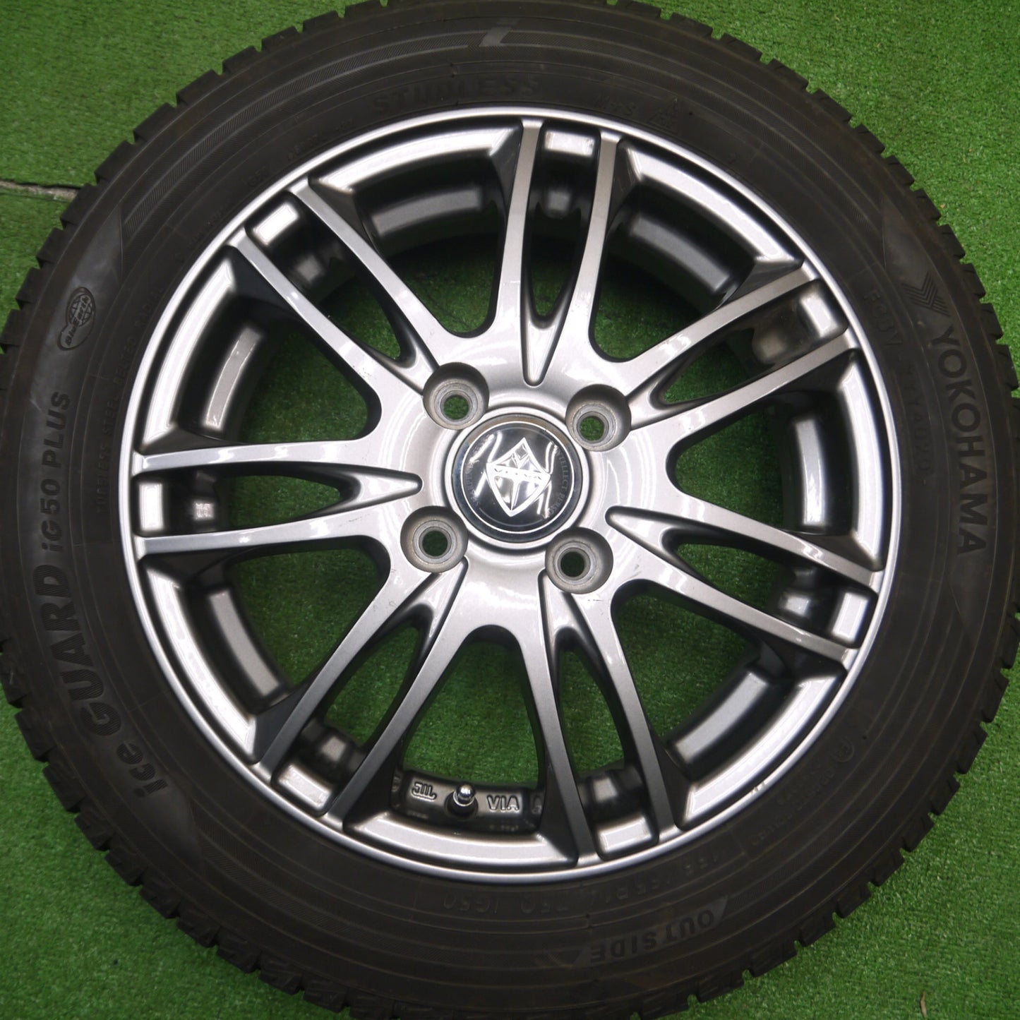 [送料無料] バリ溝！20年！9分★スタッドレス 155/65R14 ヨコハマ アイスガード iG50 プラス VELVA ヴェルヴァ 14インチ PCD100/4H★4120603Hス
