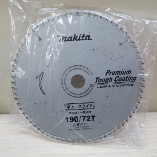[送料無料] 未使用☆マキタ プレミアムタフコーティングチップソー A-51611 外径190mm 刃数72 スライド 卓上 替刃 190/72T  木材☆