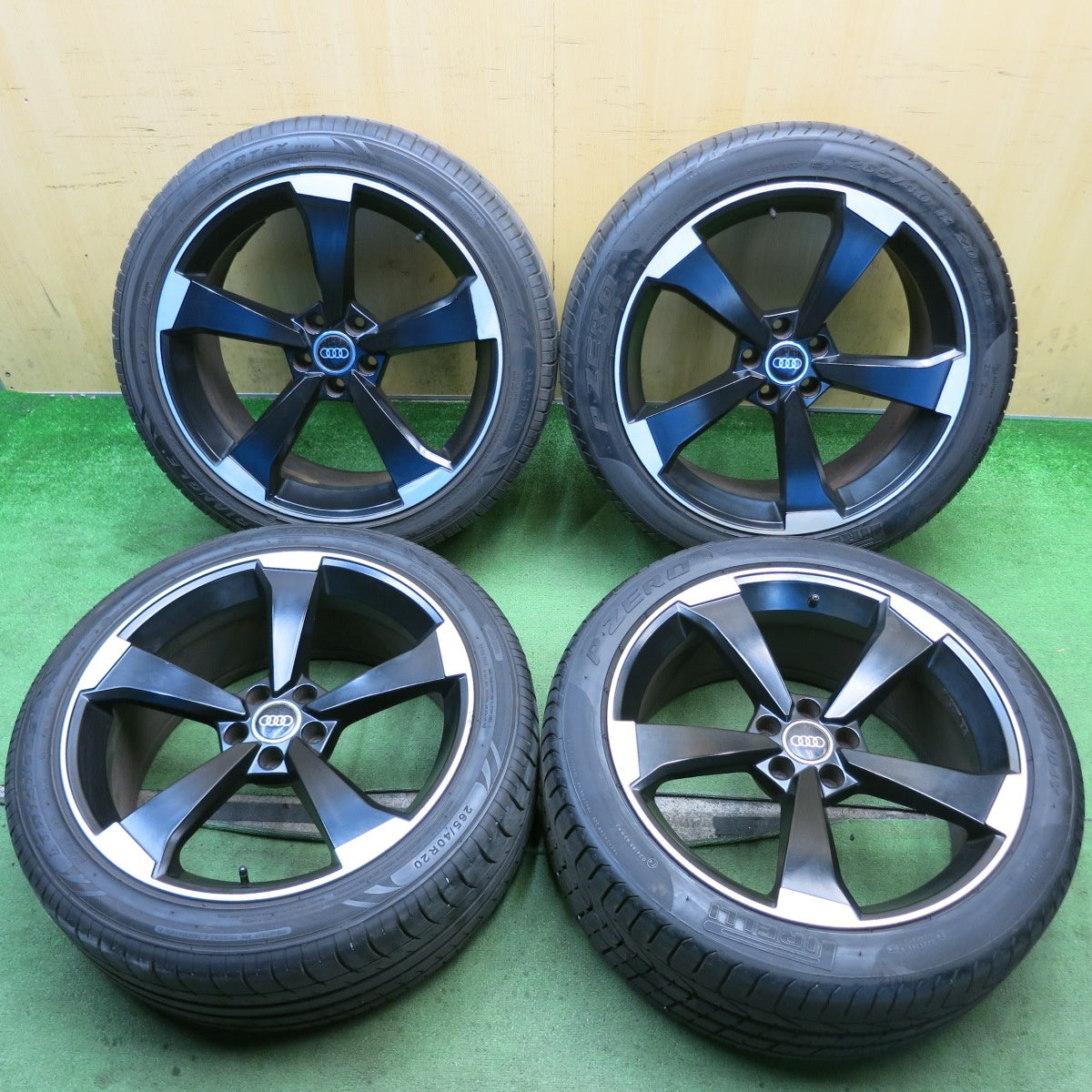 バリ溝！23年！9.5分◎アウディ 等 265/40R20 ピレリ PZERO トライアングル SPORTEX TSH11 社外 アルミ 20インチ PCD112/5H◎6090308HAノ