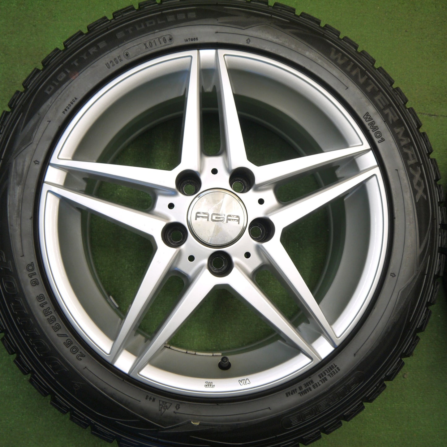 キレイ★ベンツ 等 AGA Schalf 205/55R16 スタッドレス ダンロップ ウインターマックス WM01 シャルフ 16インチ PCD112/5H★6013005Hス