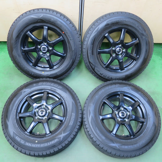 バリ溝！21年！キレイ！9.5分★スタッドレス 225/70R16 ダンロップ ウインターマックス SJ8 SJ8+ PRD 社外 アルミ 16インチ PCD114.3/5H★5110501イス