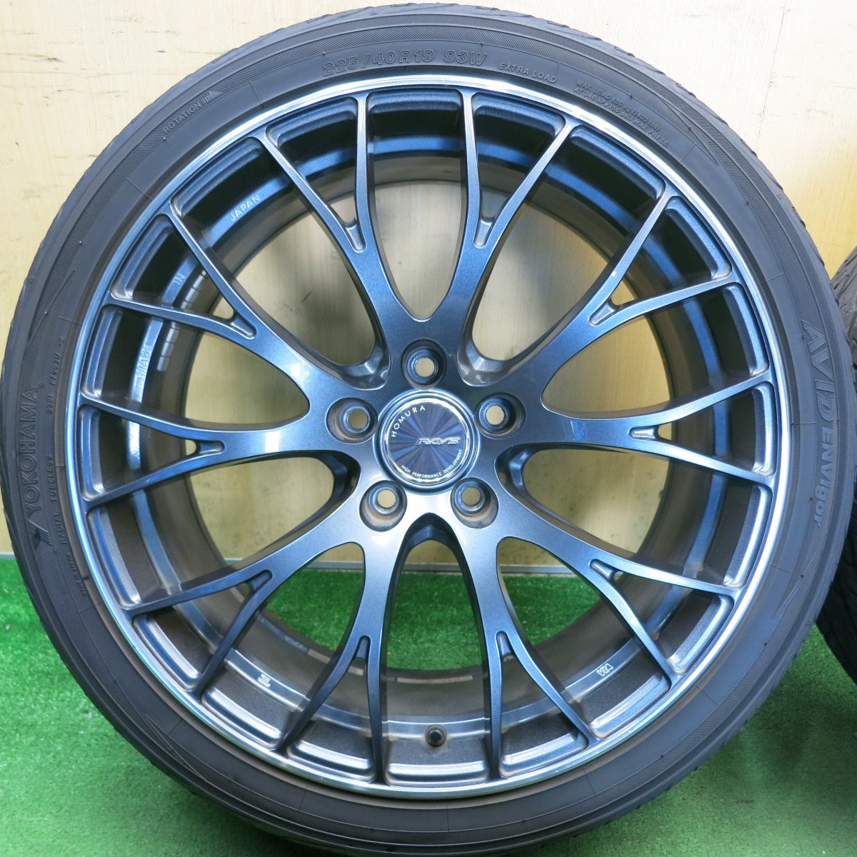 バリ溝！23年！9.5分◎RAYS HOMURA 2X10 225/40R19 ヨコハマ AVID ENVigor レイズ ホムラ 2×10 19インチ PCD114.3/5H◎6081301HAノ