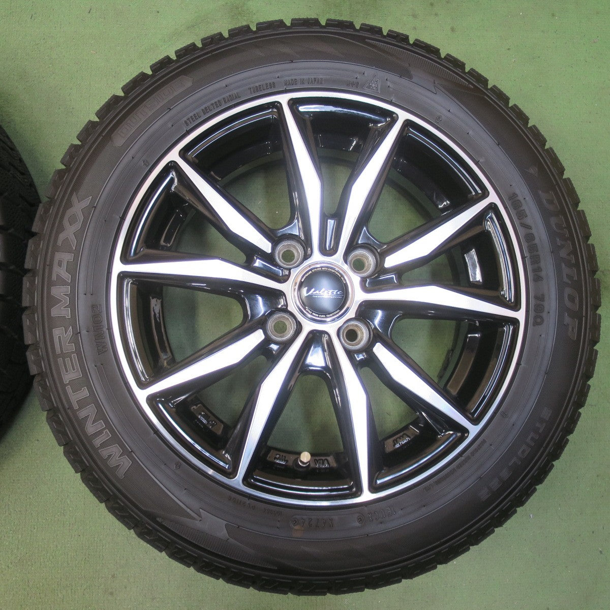 ほぼ未使用！23年！キレイ◎スタッドレス 165/65R14 ダンロップ ウインターマックス WM02 Valette ヴァレット 14インチ PCD100/4H◎6080706イス