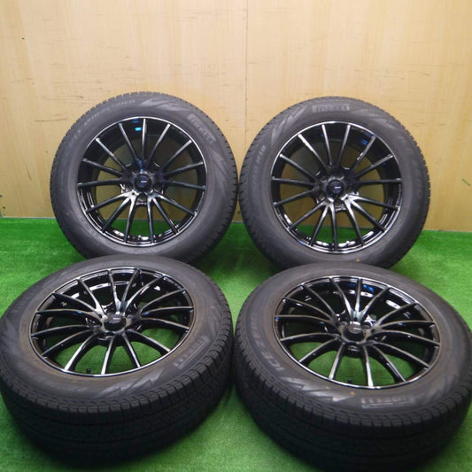 バリ溝！22年！キレイ！9.5分以上★WedsSport SA-35R AMF 225/60R18 スタッドレス ピレリ アイスゼロ アシンメトリコ ウェッズスポーツ PCD114.3/5H★4101105Hス