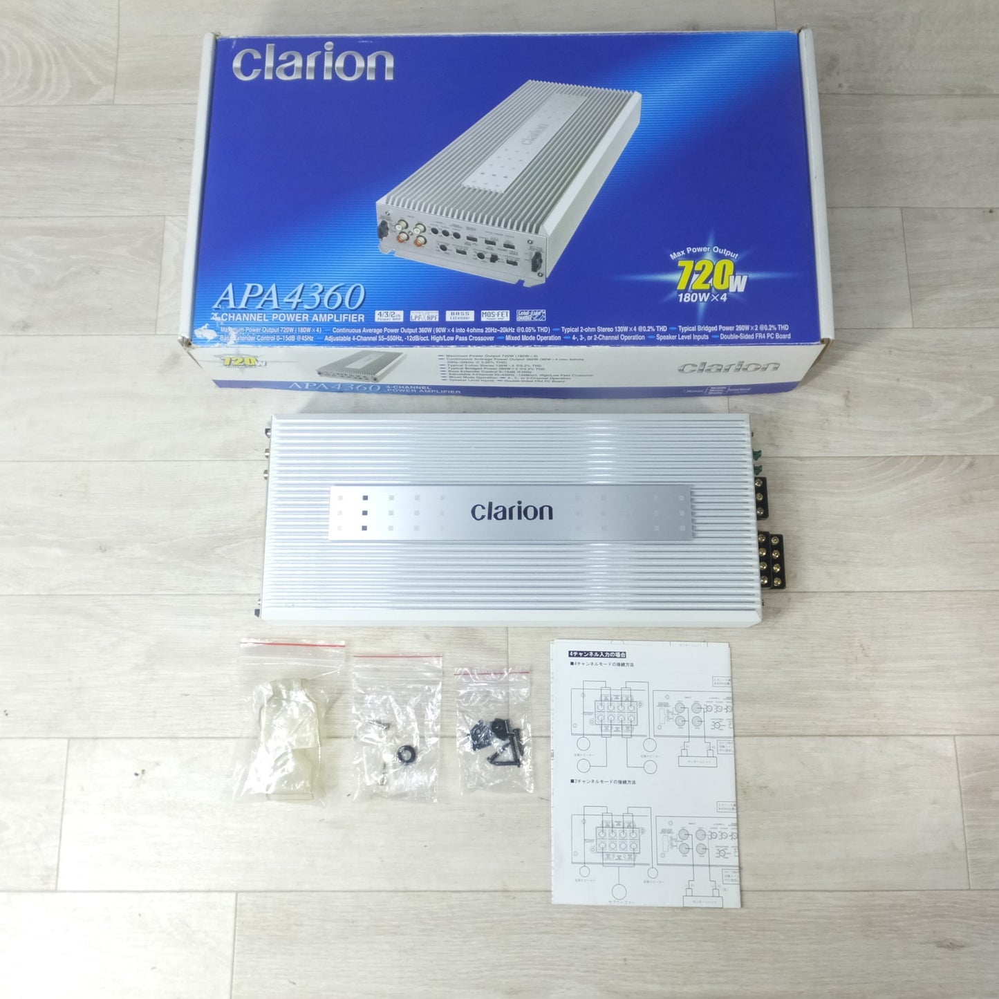 [送料無料] ◆clarion クラリオン 180W×4チャンネル パワーアンプ APA4360 POWER AMPLIFIER◆