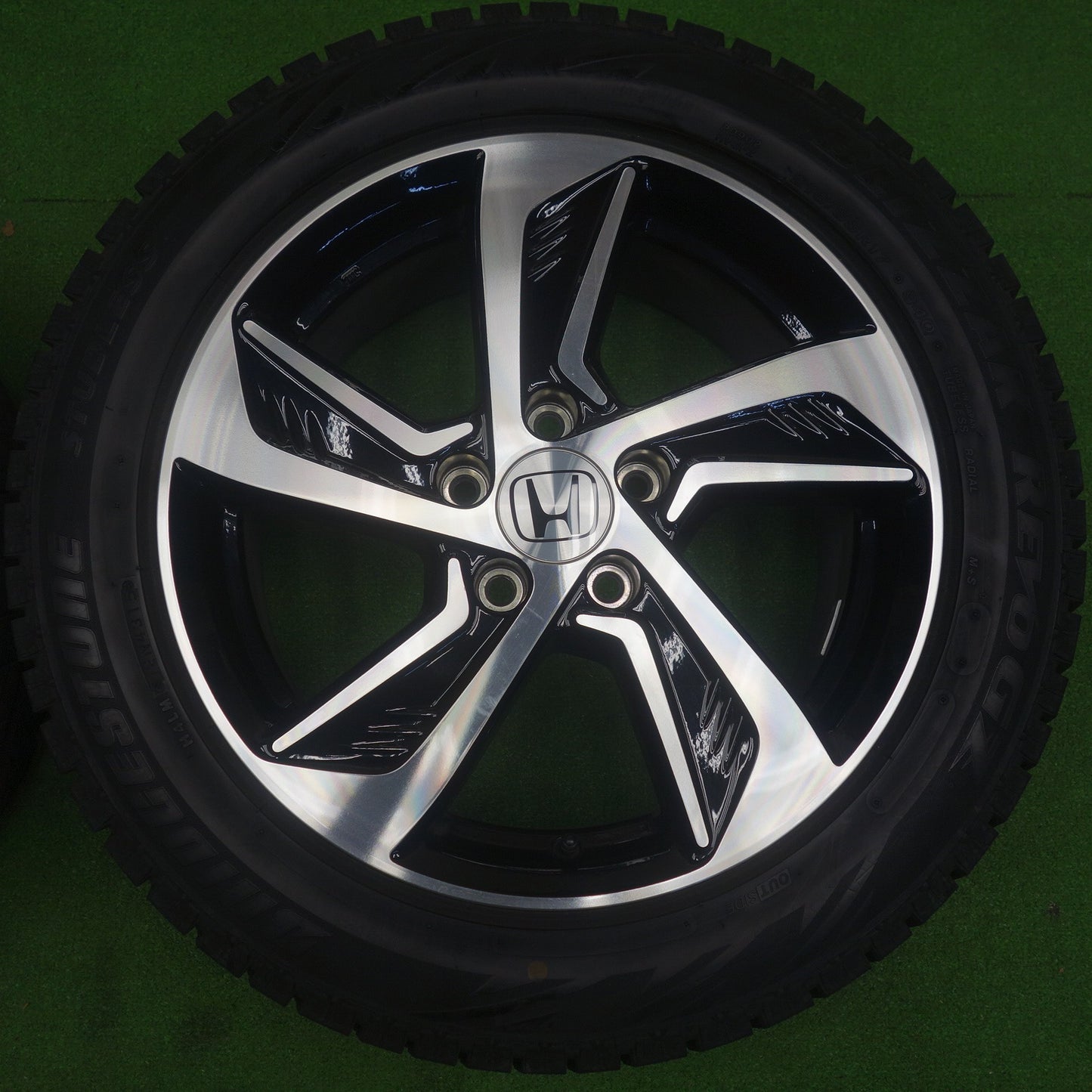 バリ溝！9分★ホンダ RC オデッセイ 純正 215/55R17 スタッドレス ブリヂストン ブリザック REVO GZ 17インチ PCD114.3/5H★6040503KTス