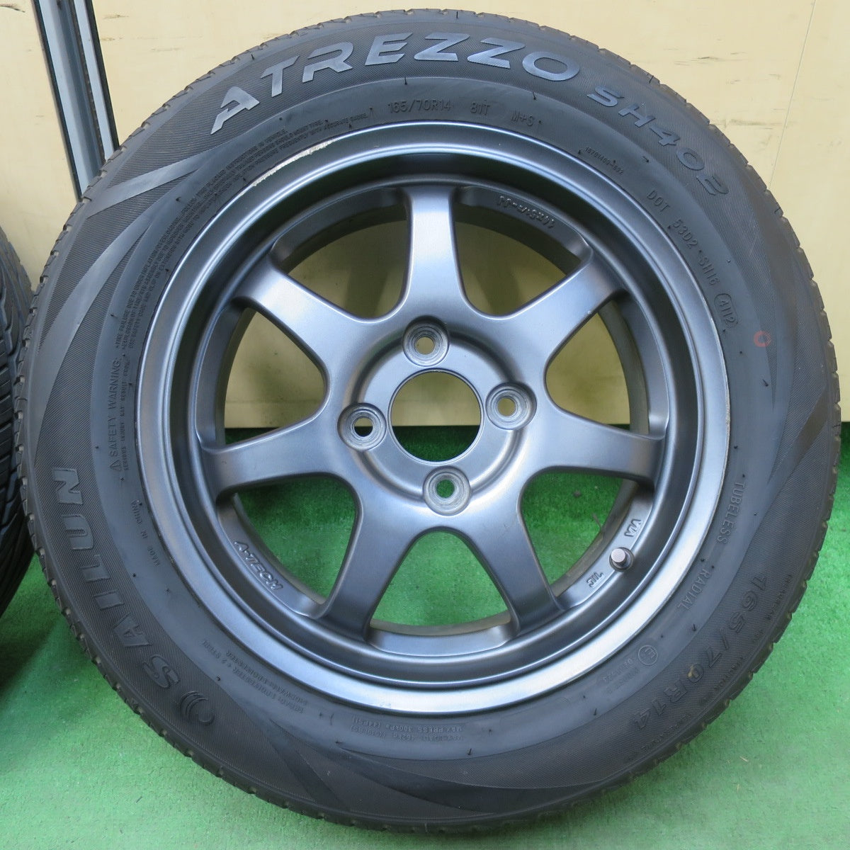[送料無料] バリ溝！9分★165/70R14 サイルン ATREZZO SH402 A-TECH 14インチ PCD100/4H★5033110イノ