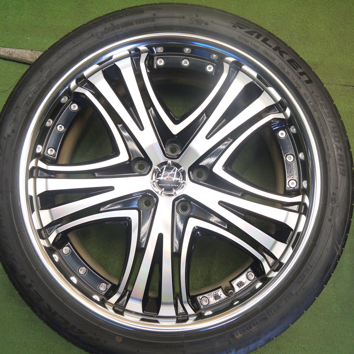バリ溝！24年！9分◎Shallen XV-77 225/40R19 ファルケン AZENIS FK520L シャレン 19インチ PCD114.3/5H◎6061009Hノ