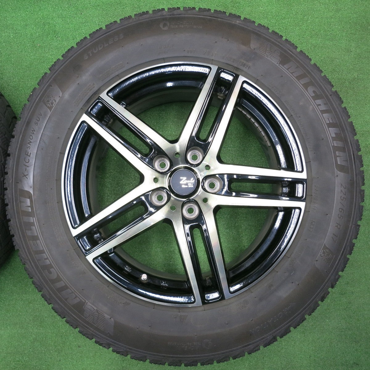 [送料無料] バリ溝！21年！キレイ！8.5分★スタッドレス 225/65R17 ミシュラン X-ICE SNOW SUV Zmeist VS-1 17インチ PCD114.3/5H★4112204NJス
