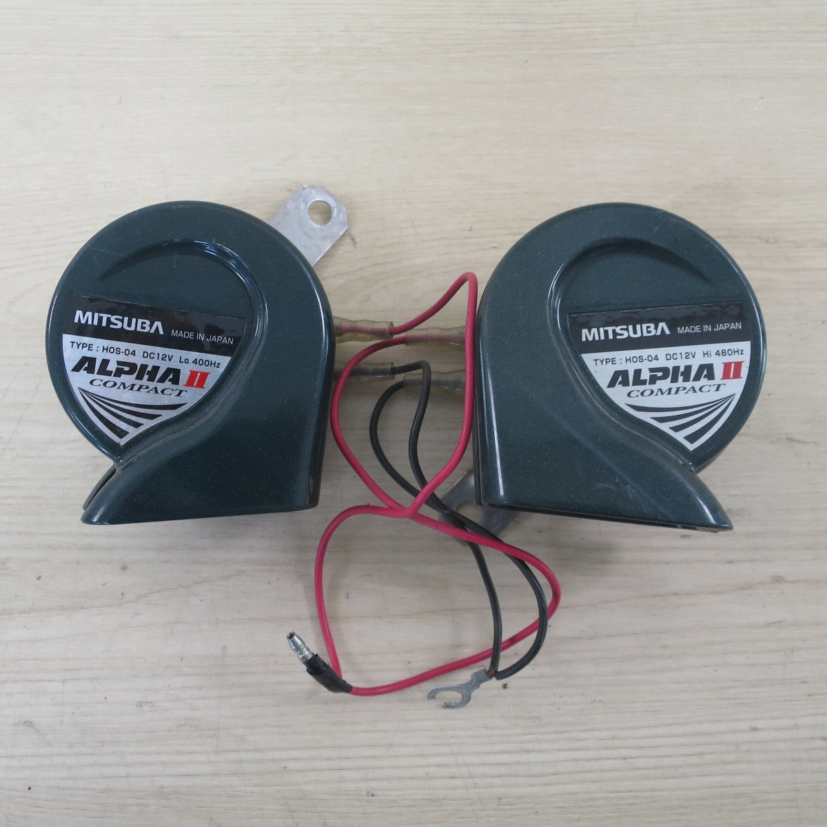 ♪ミツバ ALPHAⅡ COMPACT ホーン HOS-04 DC12V Lo 400Hz MITSUBA ALPHA2 アルファ2 クラクション カー パーツ♪