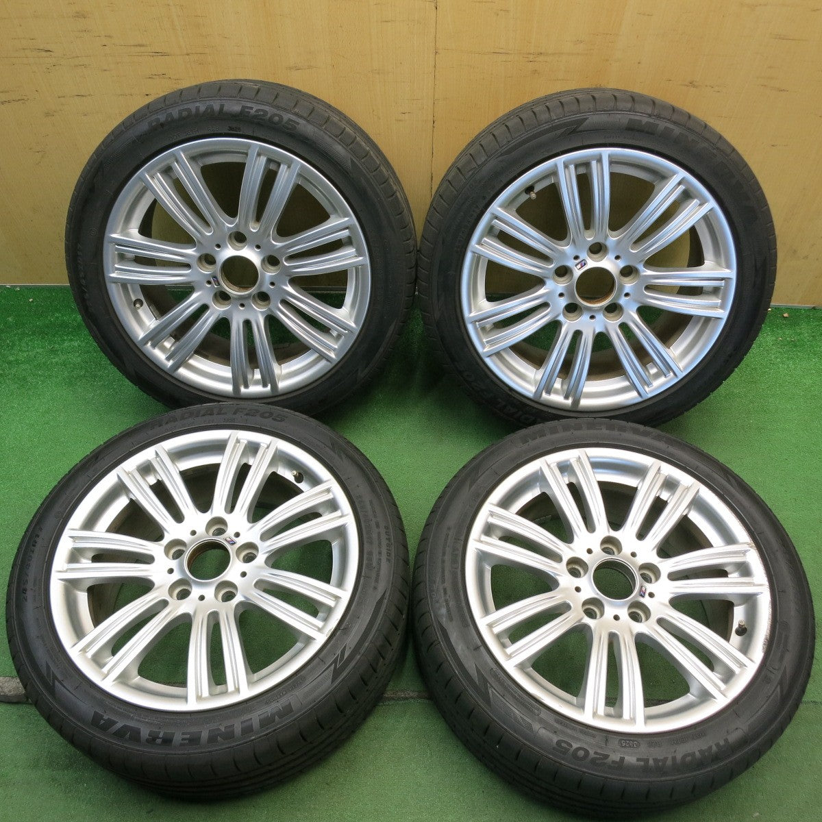 バリ溝！25年！9.5分◎BMW 1シリーズ F20 Mスポーツ 純正 スタースポーク スタイリング 383M 225/45R17 245/40R17 ミネルバ ラジアル F205 17インチ PCD120/5H◎6071806HAノ