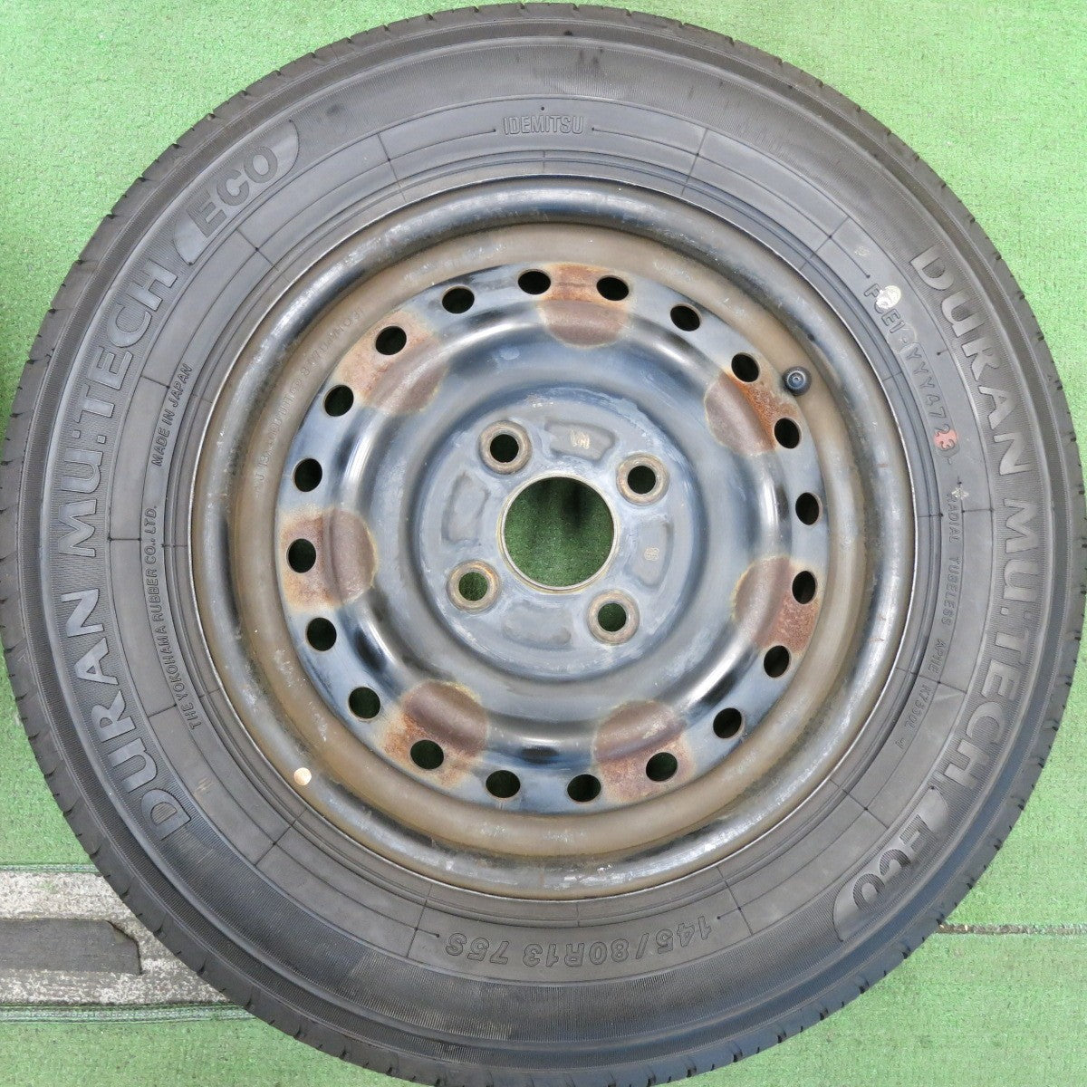 バリ溝！23年！8.5分◎145/80R13 デュラン MU:TECH ECO ヨコハマ 製 スチール ホイール 13インチ PCD100/4H◎6082705HAノ