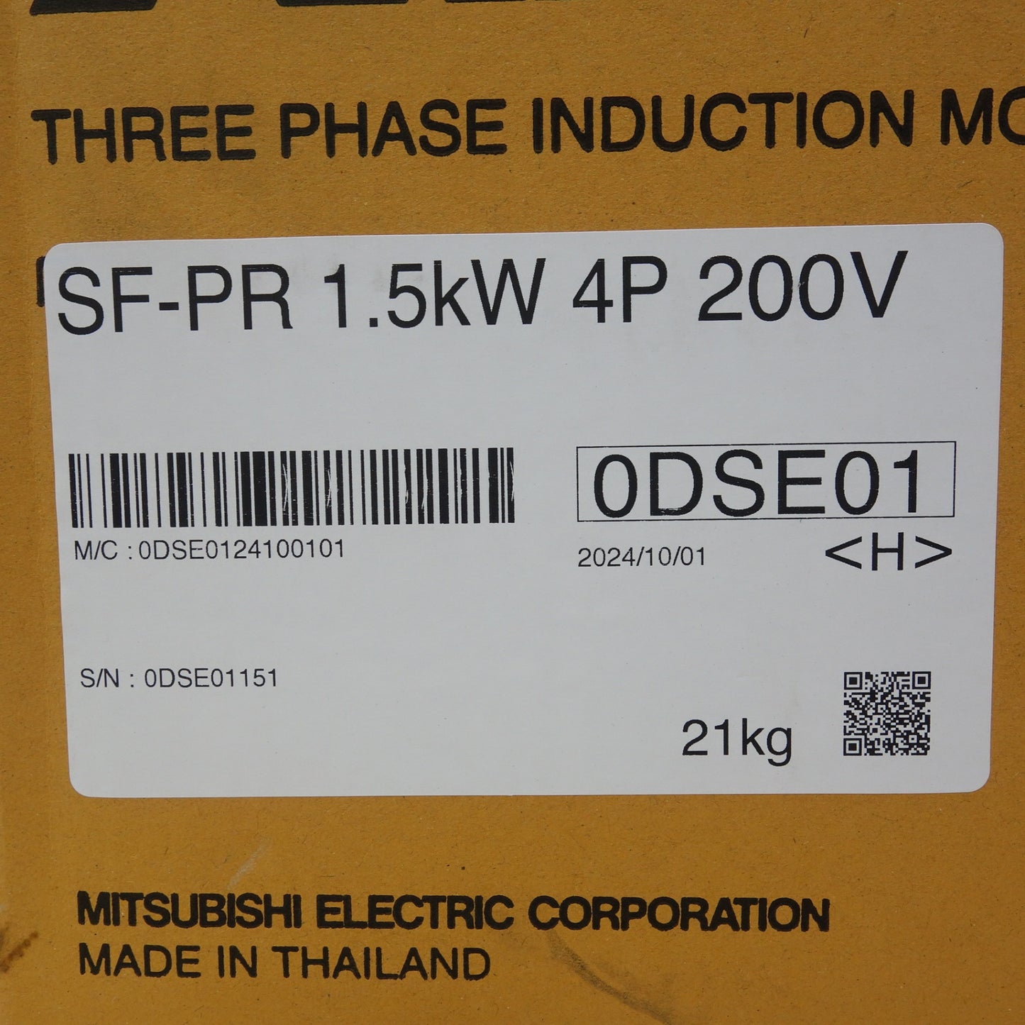 [送料無料] 未使用☆MITSUBISHI 三菱 三相 モーター SF-PR 1.5kW 4P 200V トップランナー モータ 0DSE01☆