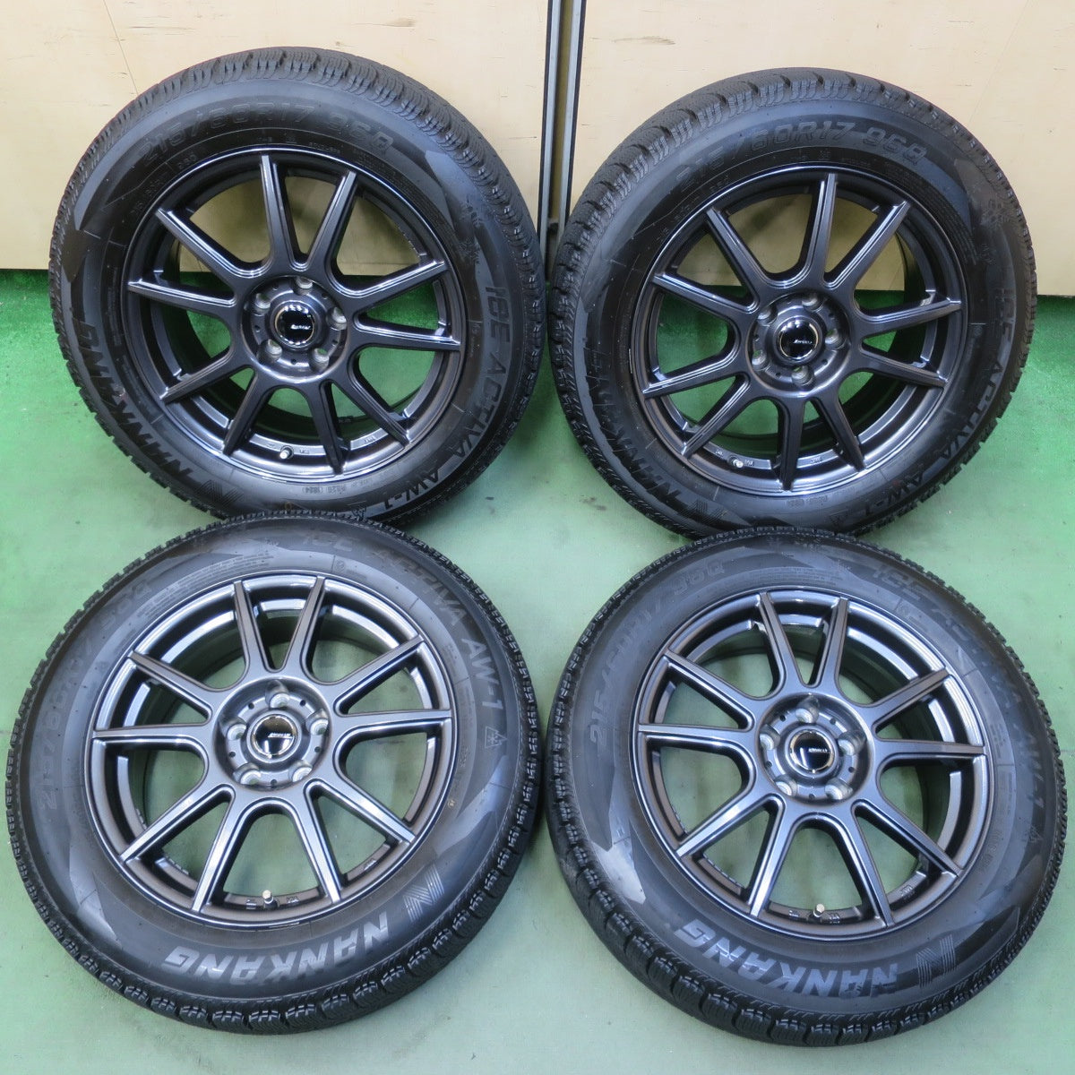バリ溝！24年！キレイ！ほぼ10分◎スタッドレス 215/60R17 ナンカン アイス アクティバ AW-1 EMBELY エンベリー 17インチ PCD114.3/5H◎6081601イス