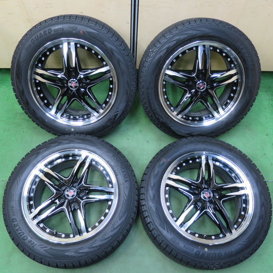 バリ溝！22年！キレイ！9.5分★STEINER AME 225/60R18 スタッドレス ヨコハマ アイスガード G075 シュタイナー 18インチ PCD114.3/5H★5061102イス