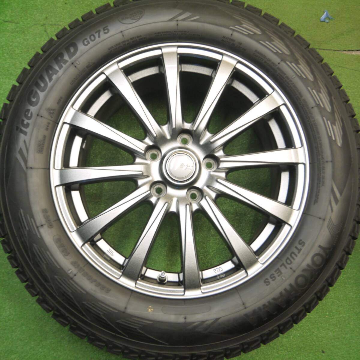 バリ溝！21年！キレイ！9.5分★スタッドレス 225/65R17 ヨコハマ アイスガード G075 SIBILLA NEXT β-12 シビラ 17インチ PCD114.3/5H★5013112Hス