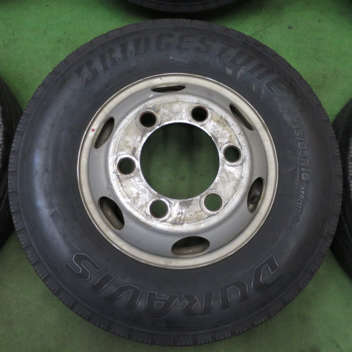 バリ溝！8.5分！6本★トラック タイヤ 215/85R16 120/118L ブリヂストン デュラビス R205 TOPY スチール 128-8TC DURAVIS 16インチ PCD222.25/6H★6021801ナノ