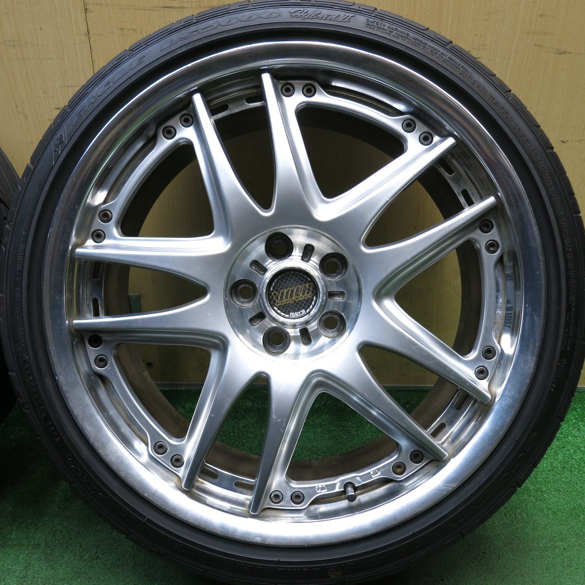 バリ溝！22年！9.5分◎プリウス 等 RAYS VOLK RACING GT-V 215/40R18 グッドイヤー イーグル LS2000 レイズ ボルク レーシング 18インチ PCD100/5H◎6080402AKノ