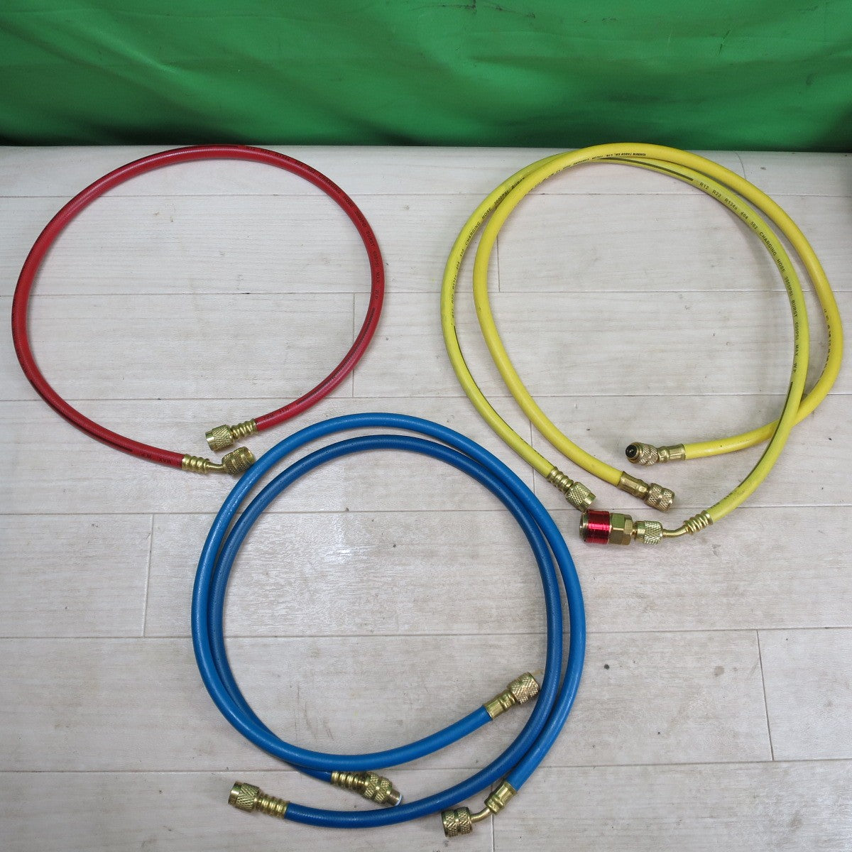 ☆マニホールド ゲージ メーカー 型式 不明 高圧 ホース クーラーガス 圧力確認 メンテナンス 工具☆