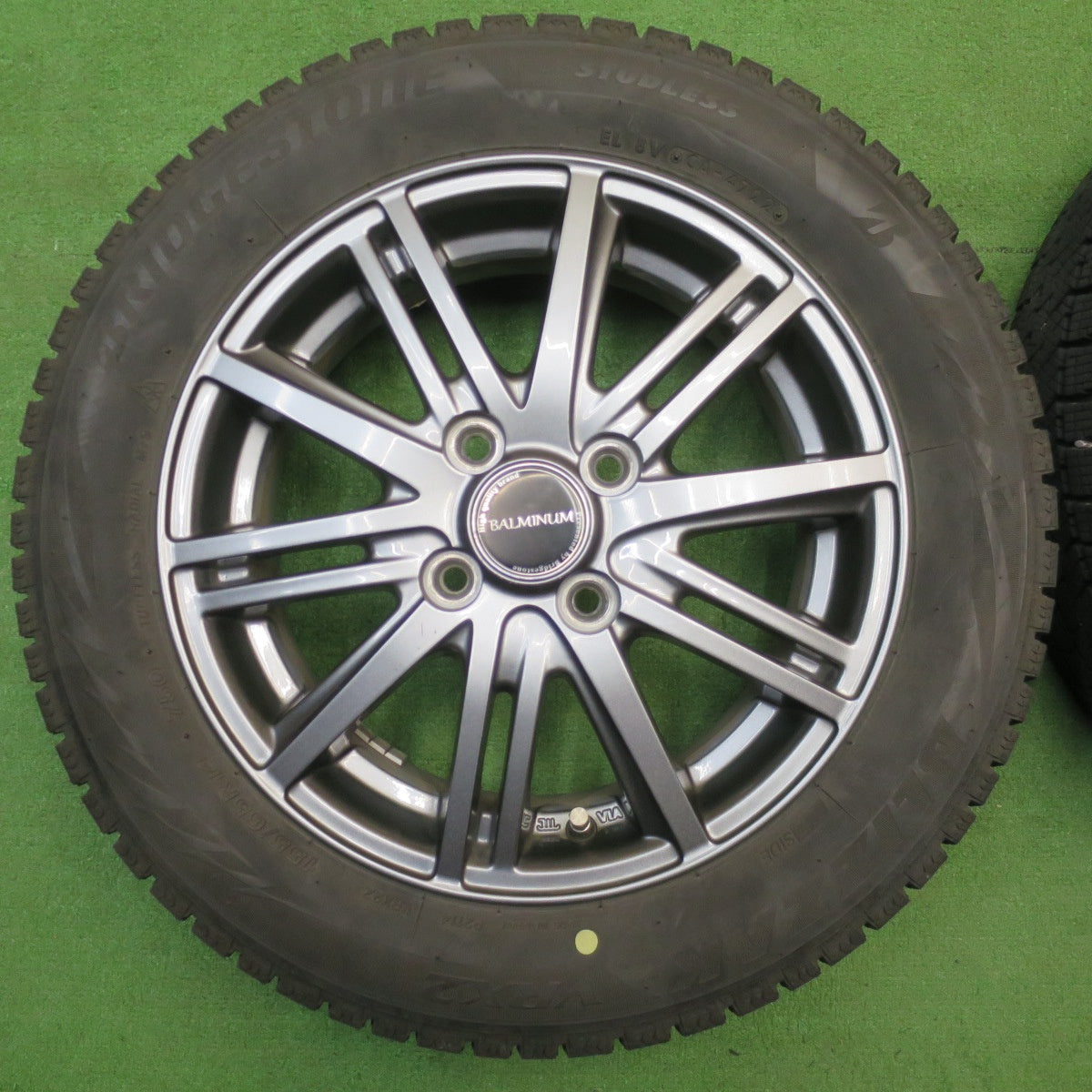 バリ溝！22年！キレイ！8.5分★スタッドレス 155/65R14 ブリヂストン ブリザック VRX2 BALMINUM BR10 バルミナ 14インチ PCD100/4H★6033102NJス