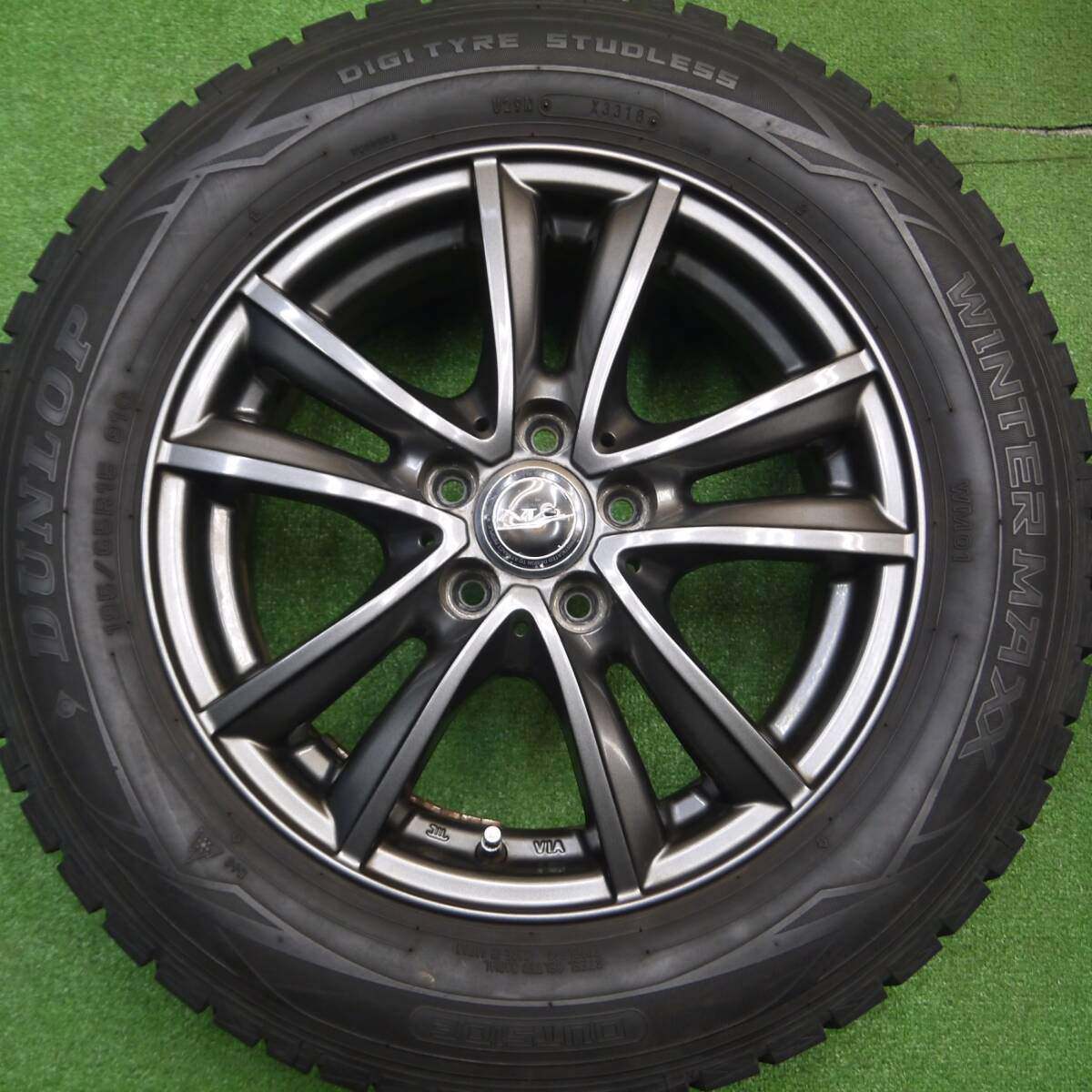 バリ溝！8.5分★プリウス等 195/65R15 スタッドレス ダンロップ ウインターマックス WM01 NIRVANA NV PCD100/5H★4121106Hス