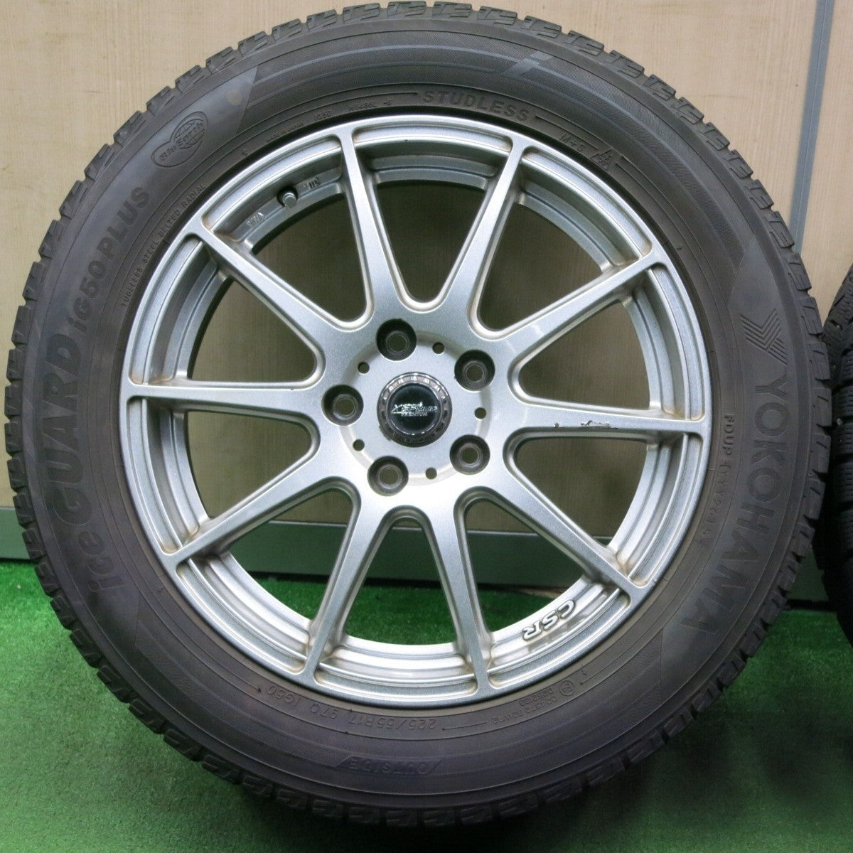 バリ溝！9分★スタッドレス 225/55R17 ヨコハマ アイスガード iG50 プラス X CROSS SPEED PREMIUM 17インチ PCD114.3/5H★5010410NJス