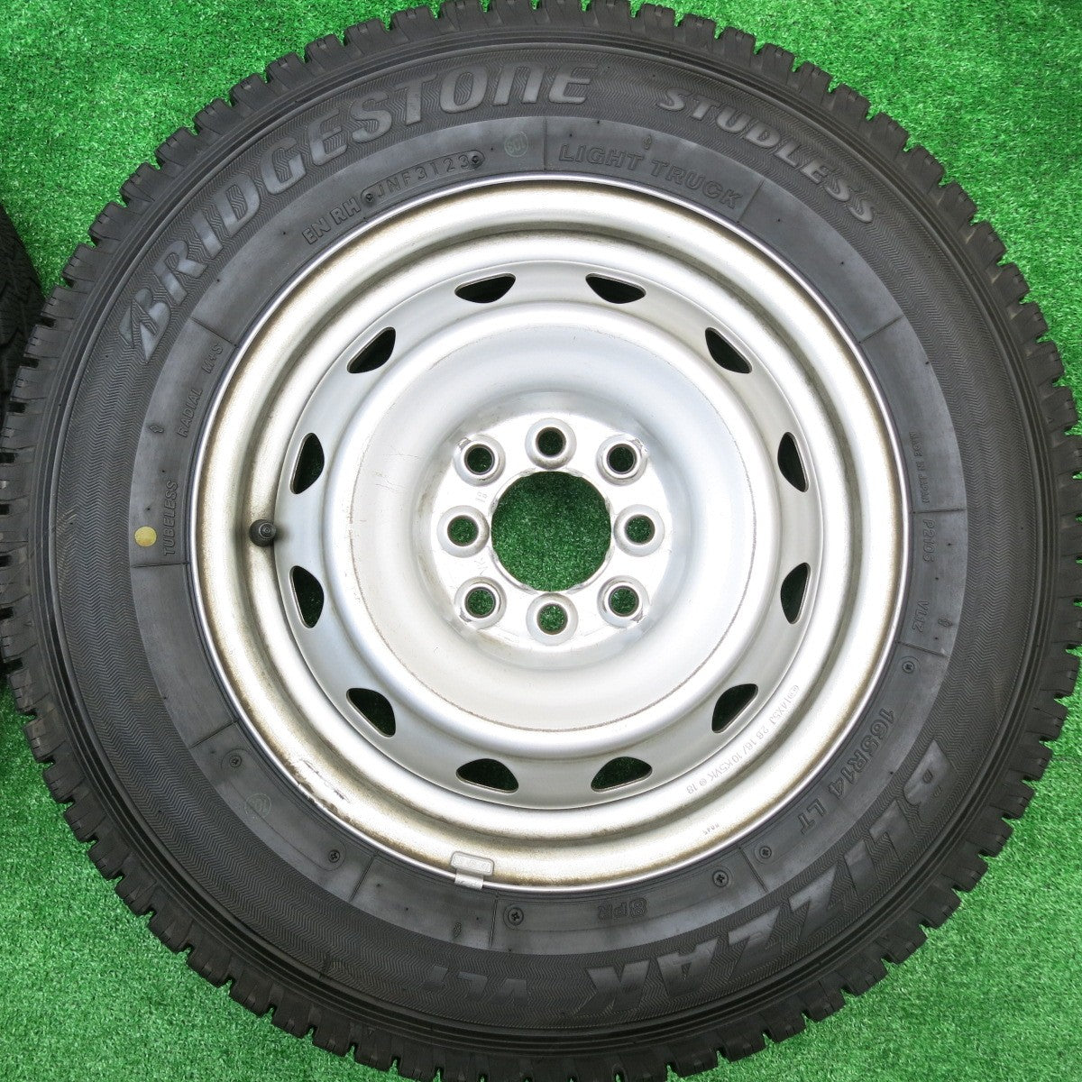 バリ溝！23年！ほぼ10分★スタッドレス 165R14 8PR ブリヂストン ブリザック VL1 スチール ホイール 14インチ PCD100 114.3/4H マルチ★5100906HAス