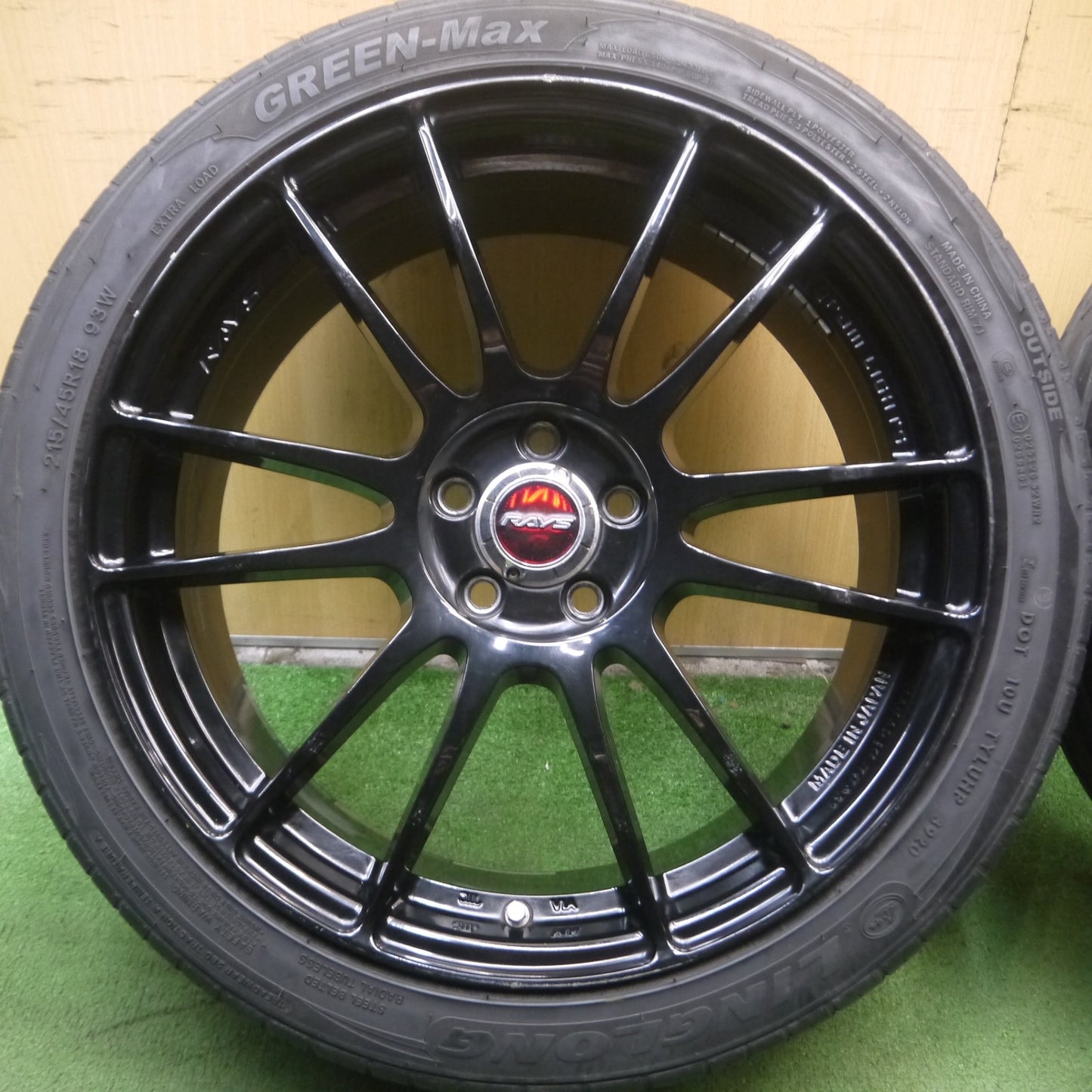 *送料無料* 4本！20年★レガシィ等 RAYS 57XTREME gram LIGHTS 215/45R18 リンロン GREEN-Max レイズ グラムライツ PCD100/5H★4052711Hノ