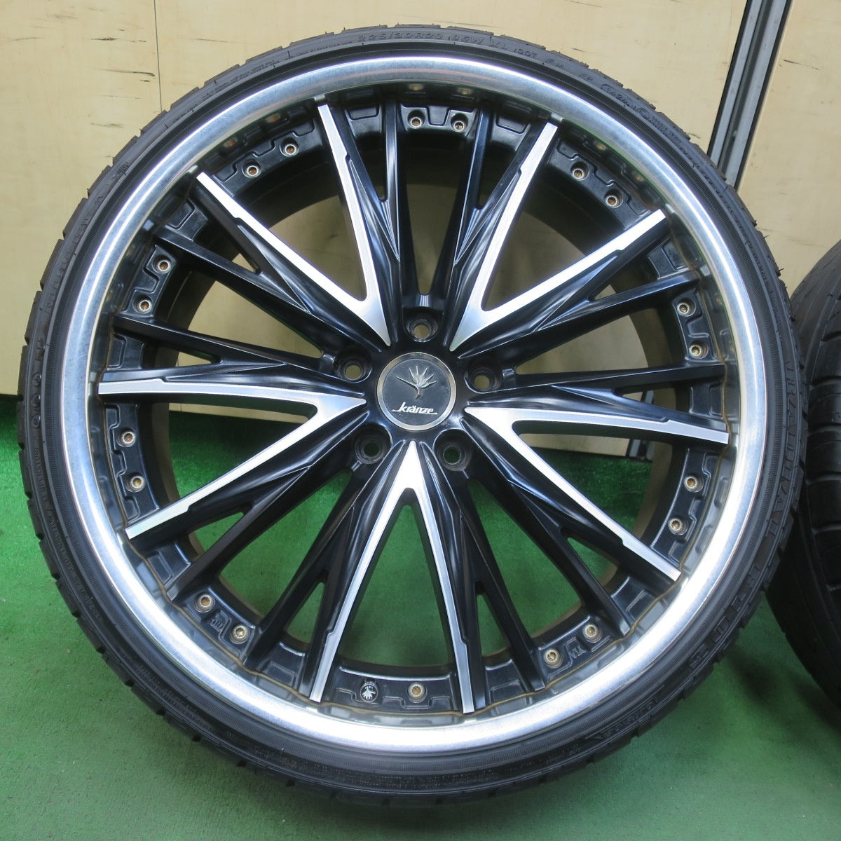 バリ溝！24年！9.5分以上★Kranze ELABORAR 225/30R20 ミネルバ ラジアル F105 クレンツェ エルアボラ 20インチ PCD114.3/5H★5101901IMノ