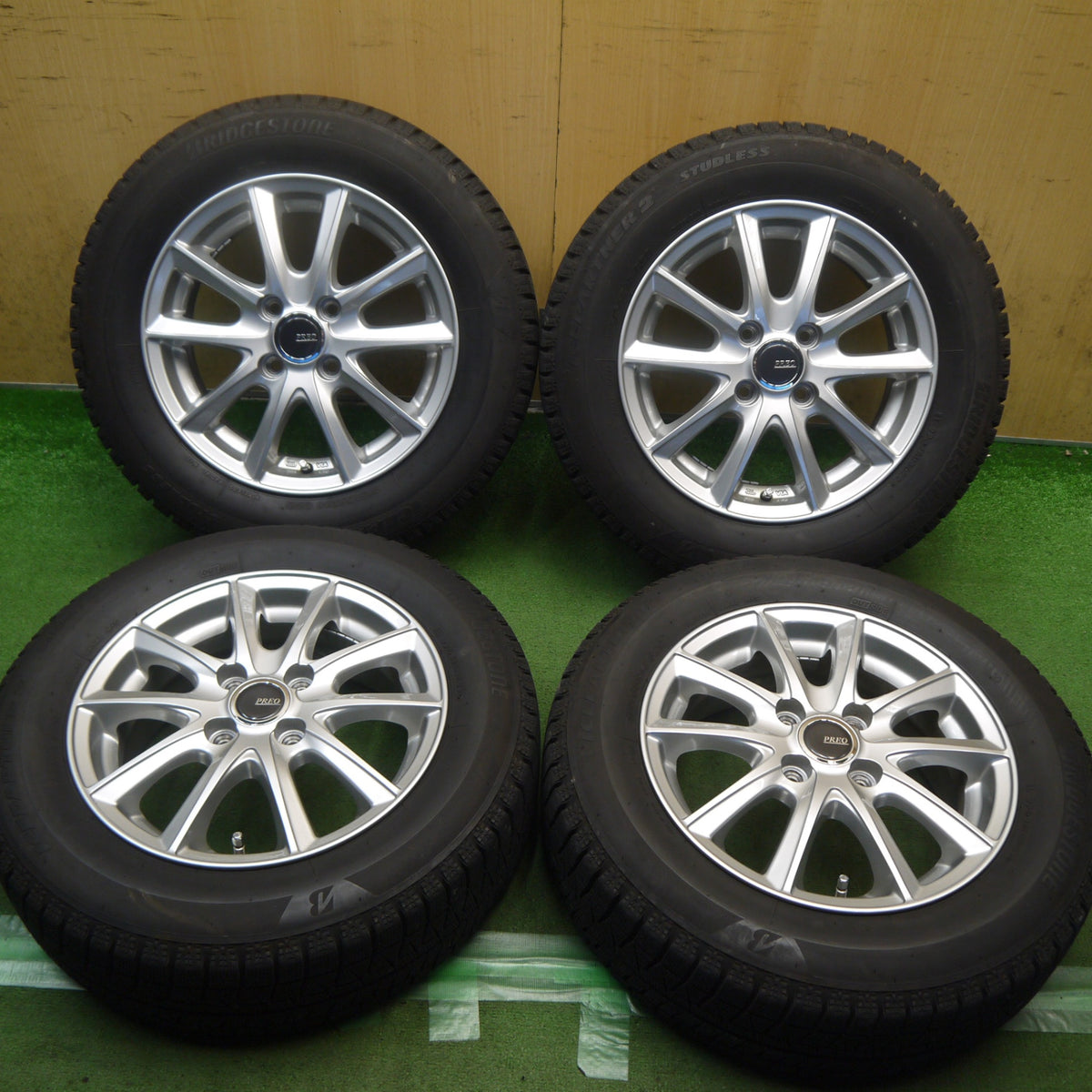 バリ溝！22年！キレイ！8.5分◎スタッドレス 175/65R14 ブリヂストン アイスパートナー2 PREO プレオ 14インチ PCD100/4H◎6091408Hス