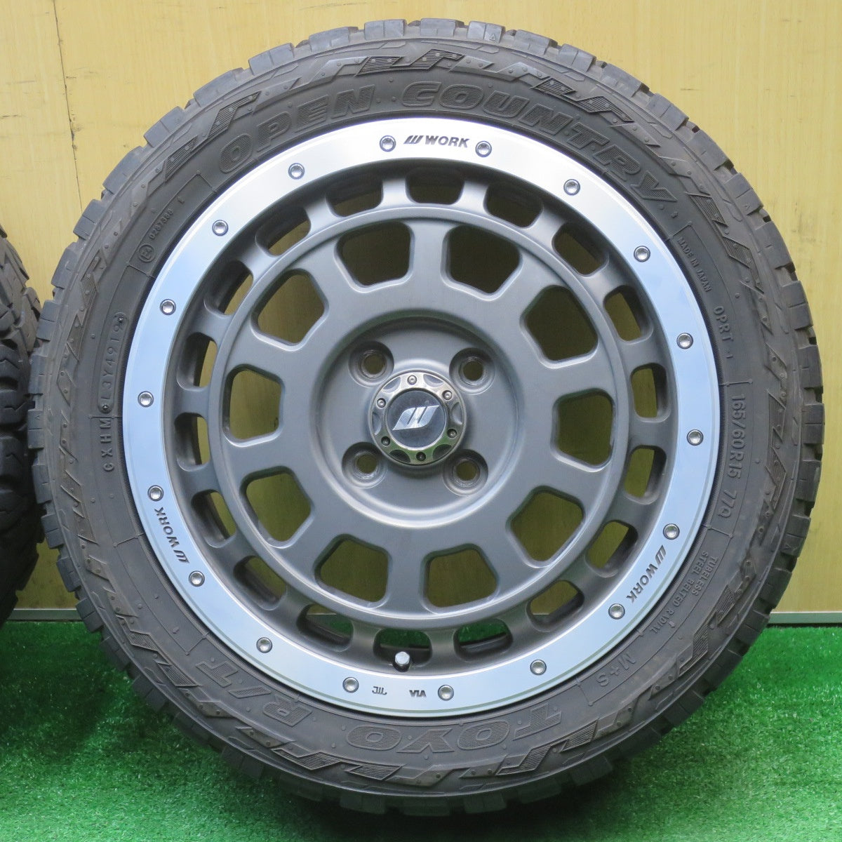 バリ溝！キレイ！9分★WORK CRAG T-GRABIC CG-TG 165/60R15 トーヨー オープン カントリー ワーク 15インチ ハスラー ソリオ 等 PCD100/4H★5112102NJノ