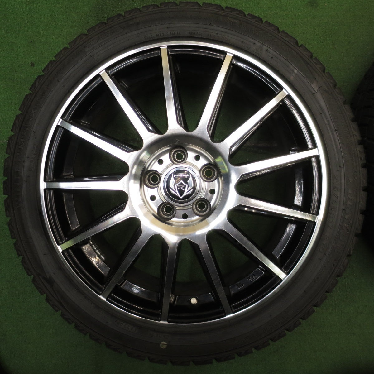 バリ溝！9.5分以上★86 BRZ 等 215/45R17 スタッドレス ダンロップ ウインターマックス WM02 RiZLEY ライツレー 17インチ PCD100/5H★5053012NJス