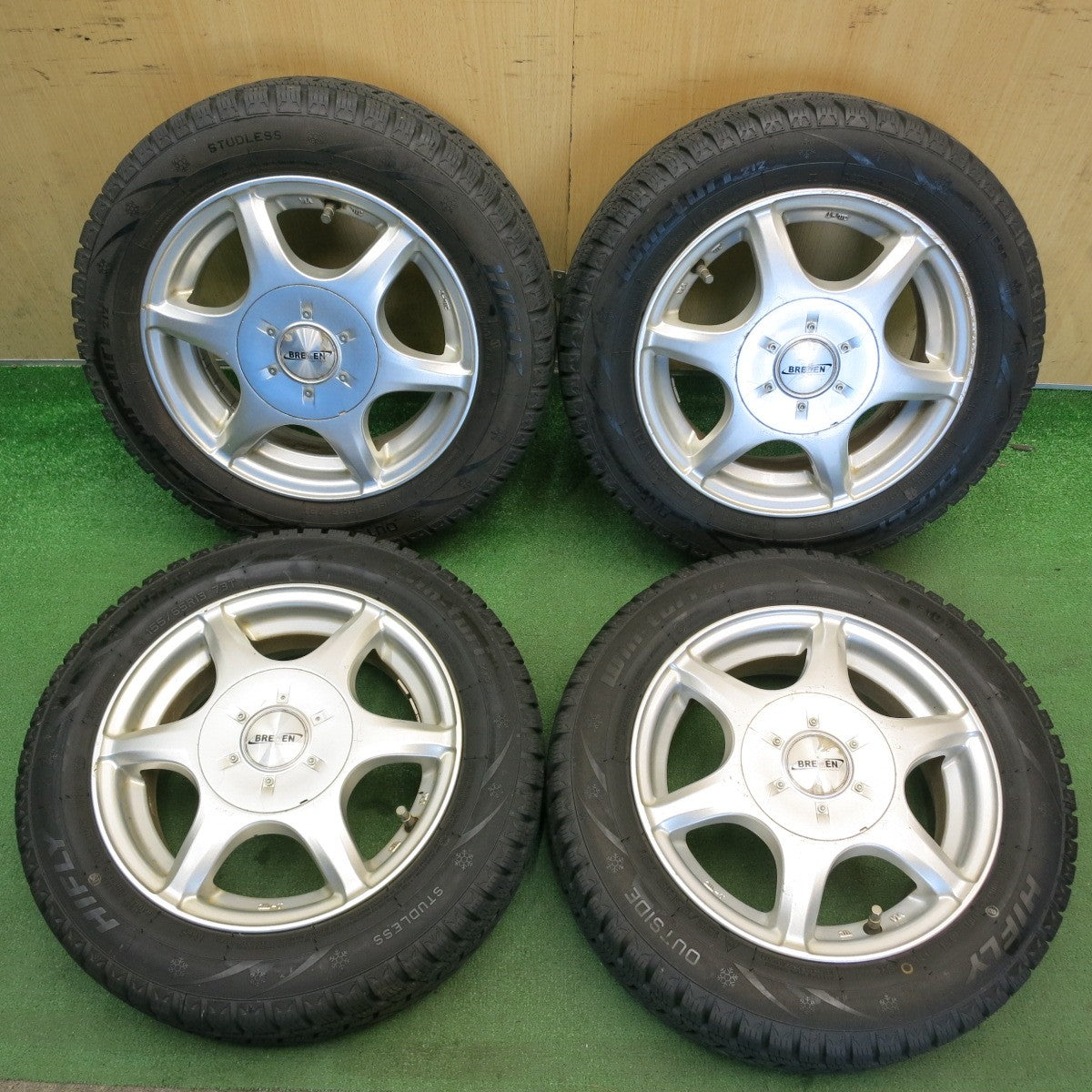 バリ溝！22年！9分◎スタッドレス 155/65R13 ハイフライ Win-turi 212 BREMEN ブレーメン 13インチ PCD100 110 114.3/4H マルチ◎6071601HAス