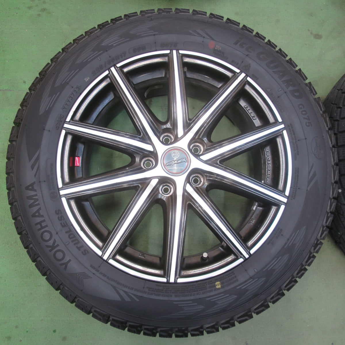 バリ溝！23年！9分★スタッドレス 225/60R17 ヨコハマ アイスガード G075 SMACK ENKEI スマック エンケイ 17インチ PCD114.3/5H★6031407イス