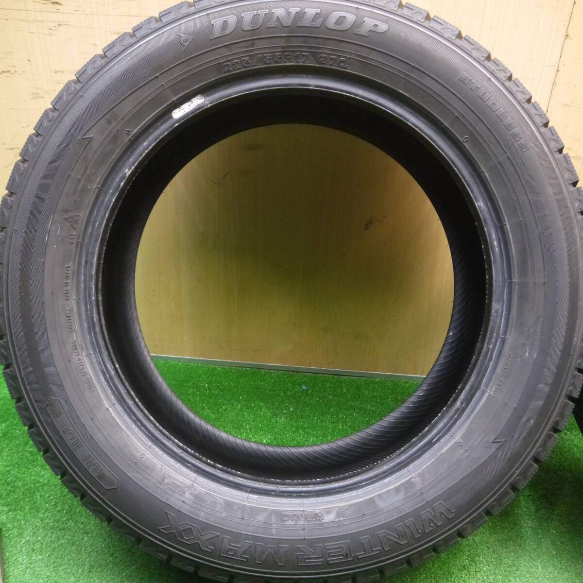バリ溝！21年！9.5分！2本★スタッドレス 225/55R17 ダンロップ ウインターマックス WM02 タイヤ 17インチ XV フォレスター アルファード ヴェルファイア等★5010602Hスタ